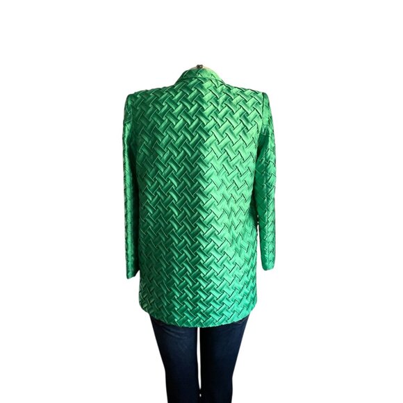 By Egreis Green Waffle Knit Blazer Jacket - S - Picture 8 of 9